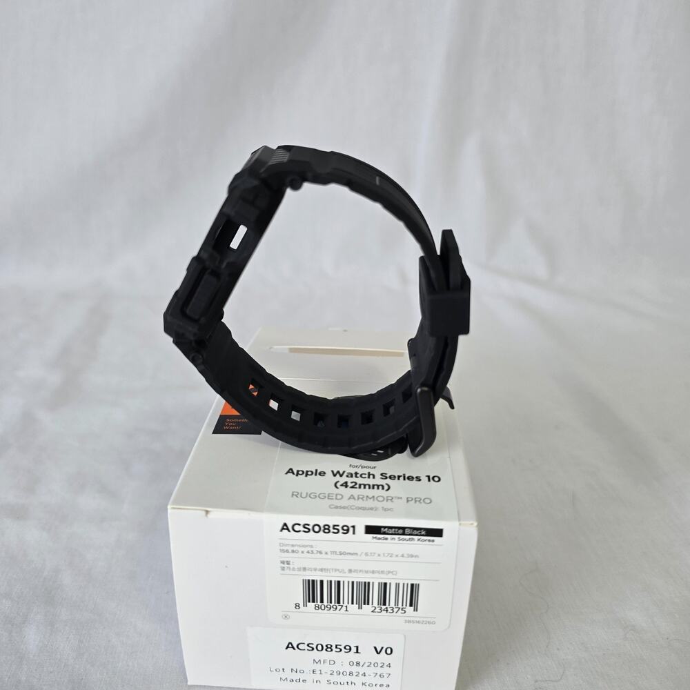 Spigen Apple Watch Series 10 42mm Rugged Armor Pro Case Matte Black NIB - Picture 9 of 11